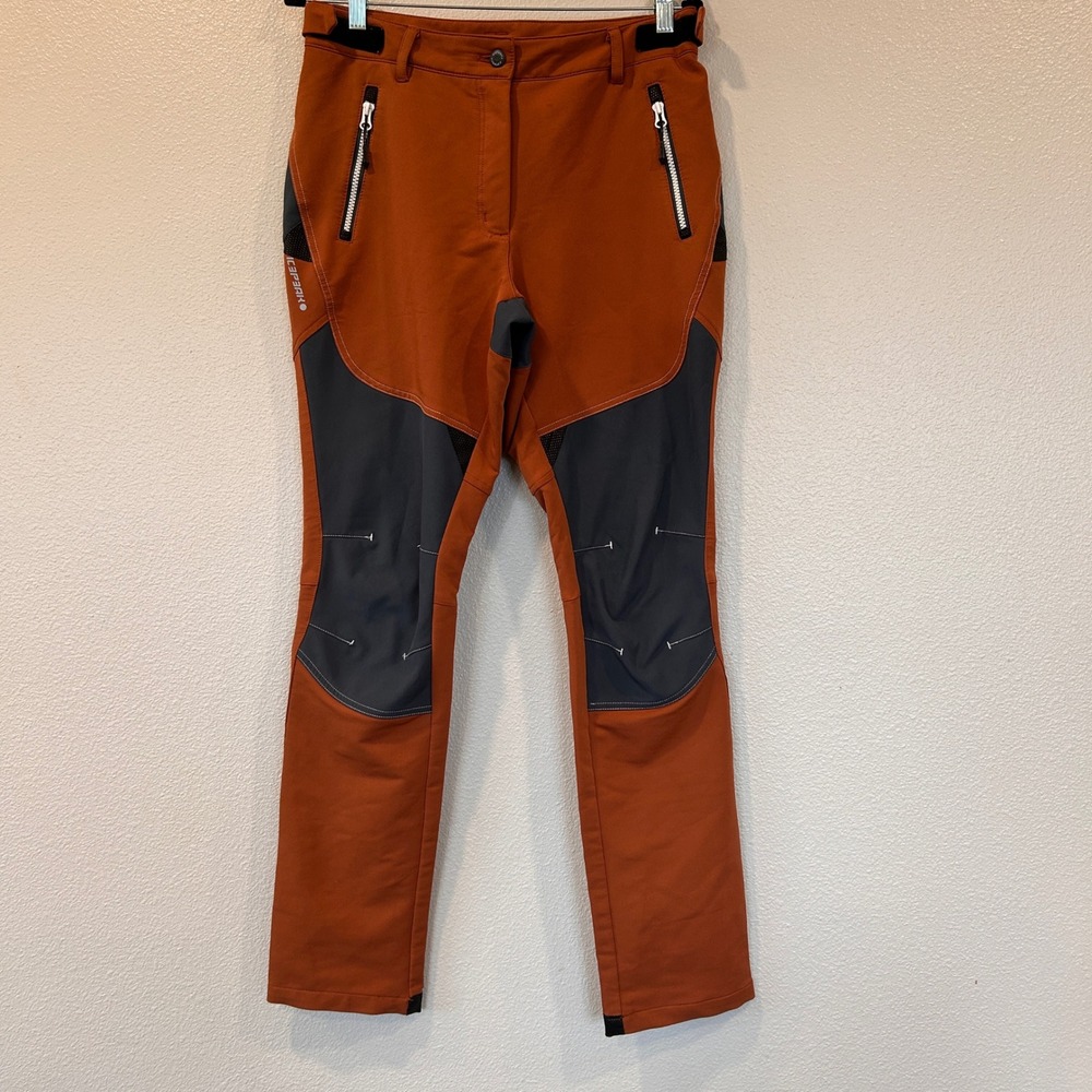 Icepeak Softshell Outdoor Hiking Pants Rust Orange Grey Fleece Lined Womens 10